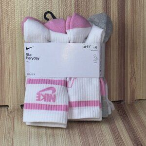 Nike Everyday Dri-Fit Crew Socks 6-Pack SIZE M 5Y-7Y CK7302-905